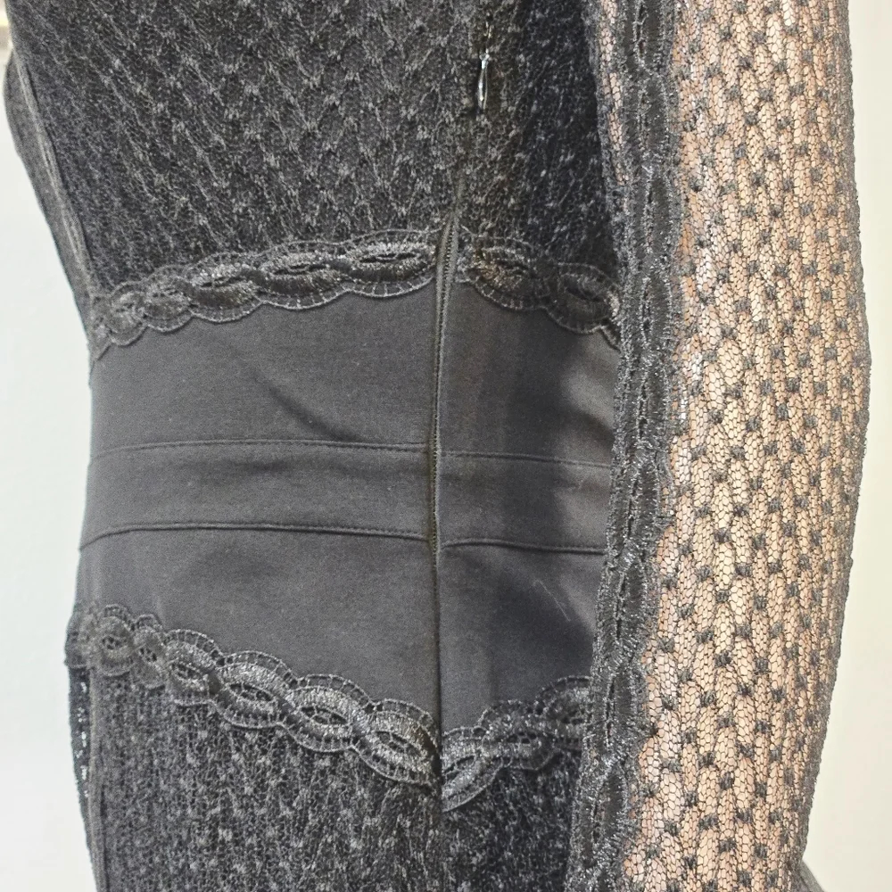 Free People Mesh BodyCon Long Sleeve Dress XS Black